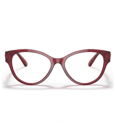 Women's Round Eyeglasses VE3313 Red Transparent $79.24 Womens