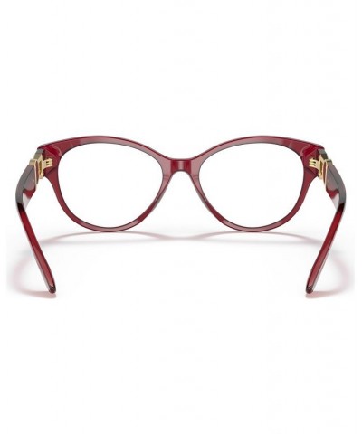 Women's Round Eyeglasses VE3313 Red Transparent $79.24 Womens