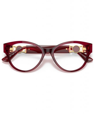 Women's Round Eyeglasses VE3313 Red Transparent $79.24 Womens