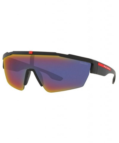 Men's Sunglasses PS 03XS 44 BLACK RUBBER/DARK GREY MIRROR BLUE/RED $88.29 Mens