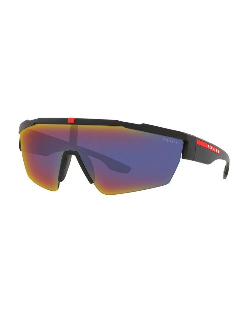 Men's Sunglasses PS 03XS 44 BLACK RUBBER/DARK GREY MIRROR BLUE/RED $88.29 Mens