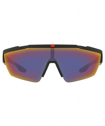 Men's Sunglasses PS 03XS 44 BLACK RUBBER/DARK GREY MIRROR BLUE/RED $88.29 Mens