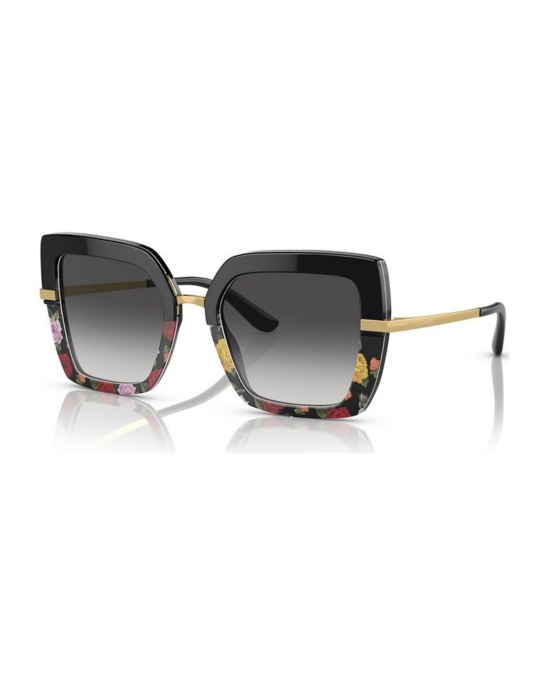 Women's Sunglasses DG437352-Y Black On Winter Flowers Print $107.88 Womens