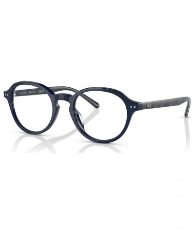 Men's Oval Eyeglasses PH2251U50-O Shiny Navy Blue $47.25 Mens