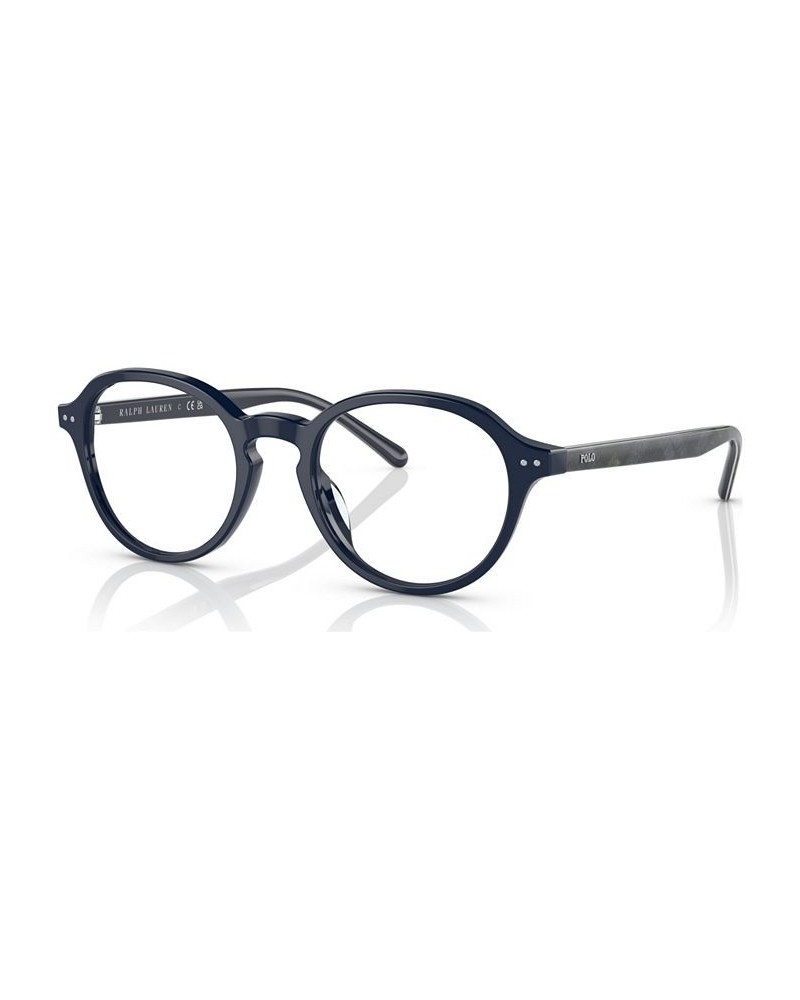 Men's Oval Eyeglasses PH2251U50-O Shiny Navy Blue $47.25 Mens