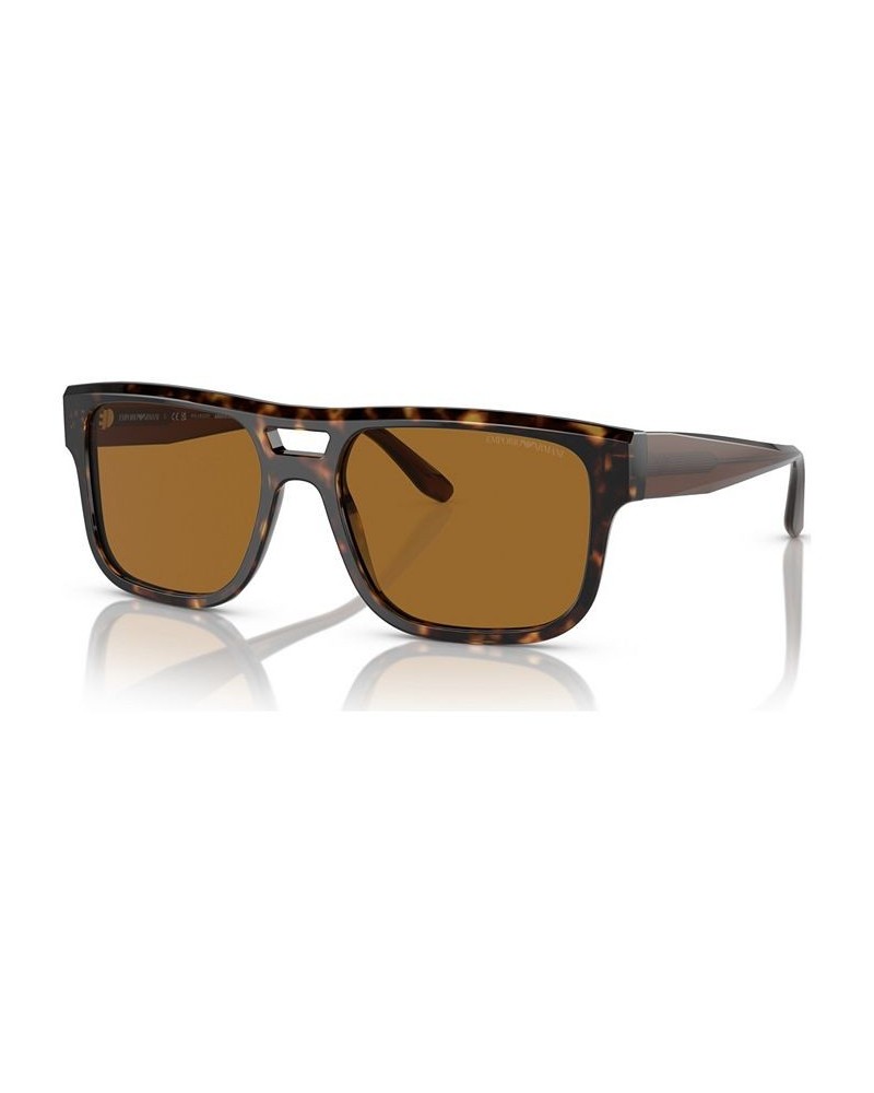 Men's Polarized Sunglasses EA4197 Havana $59.36 Mens