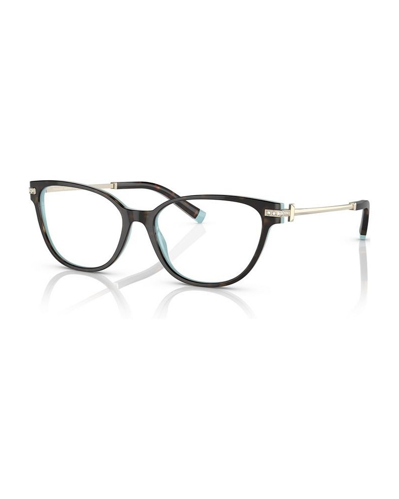 Women's Cat Eye Eyeglasses TF2223B52-O Havana on Tiffany Blue $77.14 Womens