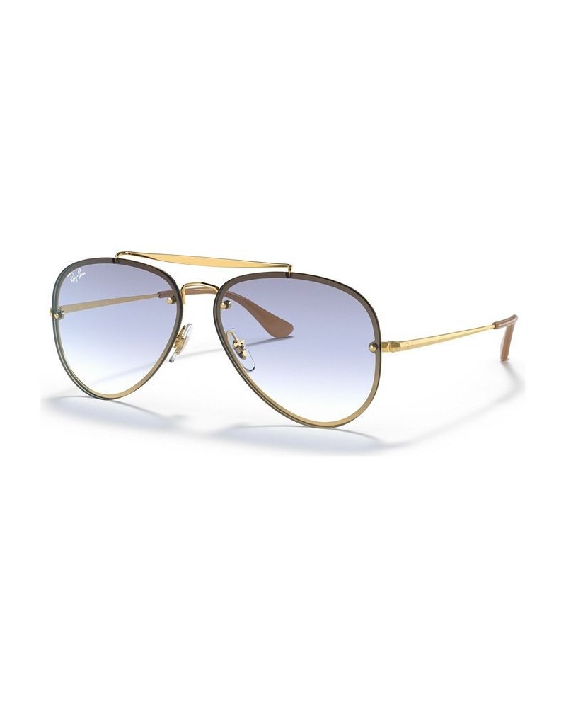 Unisex Sunglasses RB3584N 58 BLAZE AVIATOR Gold - Blue/Size 61 $52.00 Unisex