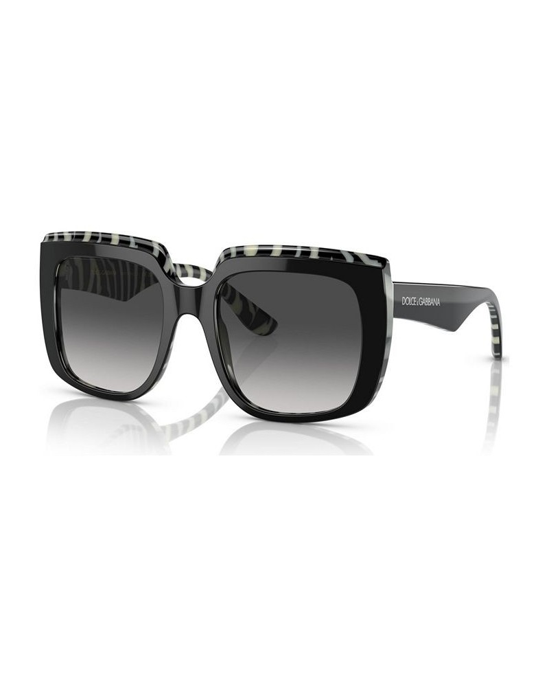 Women's Low Bridge Fit Sunglasses DG4414F54-Y Black on Transparent Black $103.50 Womens