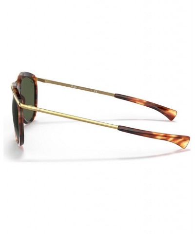 OLYMPIAN AVIATOR Sunglasses RB2219 59 STRIPPED HAVANA/GREEN $48.72 Unisex