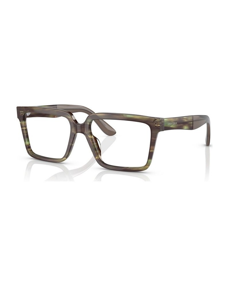 Men's Square Eyeglasses AR7230U55-O Striped Green $59.33 Mens