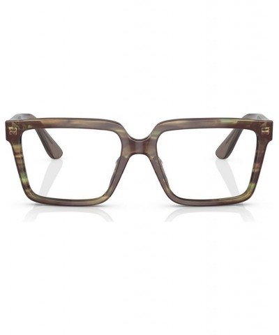 Men's Square Eyeglasses AR7230U55-O Striped Green $59.33 Mens