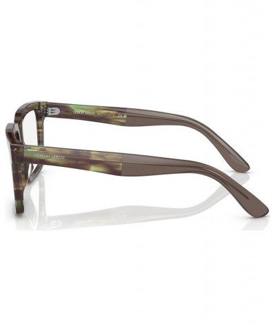 Men's Square Eyeglasses AR7230U55-O Striped Green $59.33 Mens