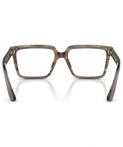 Men's Square Eyeglasses AR7230U55-O Striped Green $59.33 Mens