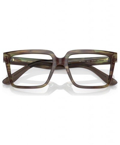 Men's Square Eyeglasses AR7230U55-O Striped Green $59.33 Mens