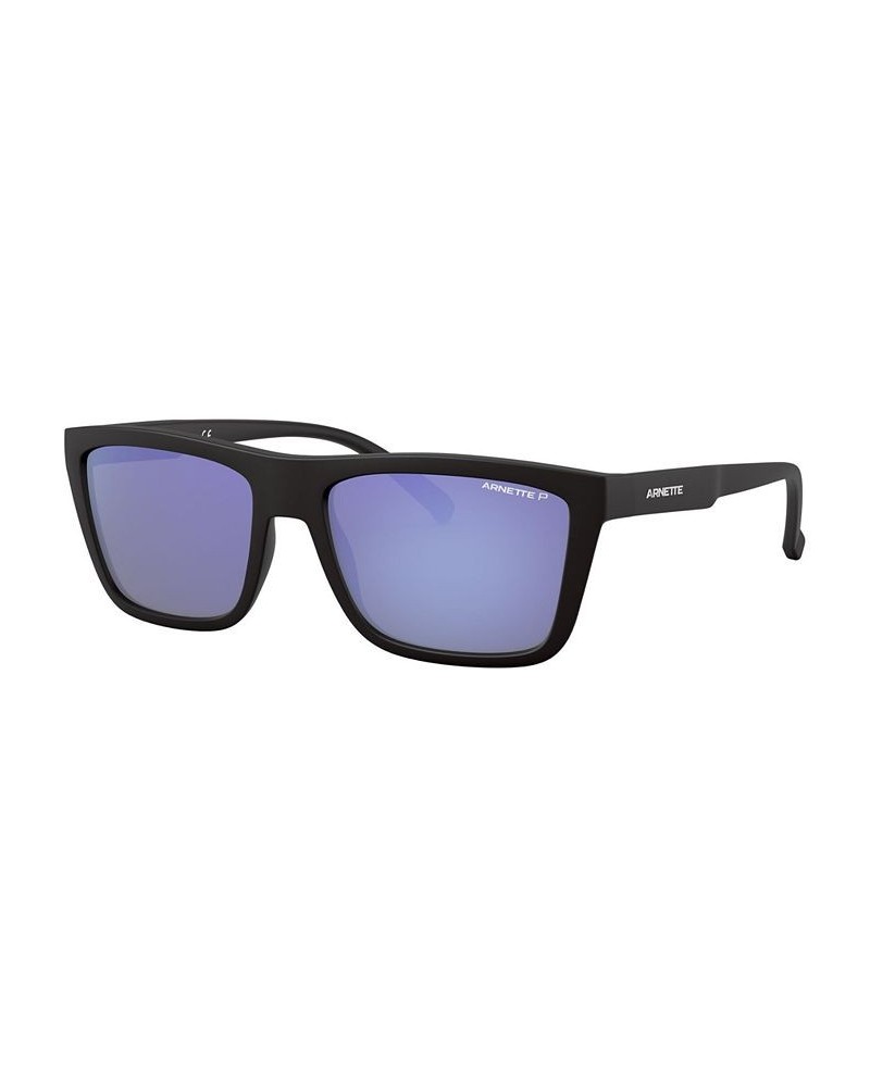 Men's Polarized Sunglasses AN4262 MATTE BLACK/POLAR DARK GREY MIRROR WATER $25.38 Mens