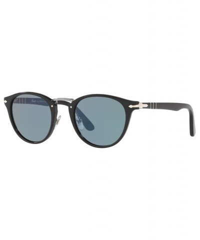 Sunglasses PO3108S 49 BLACK / LIGHT BLUE $40.20 Unisex