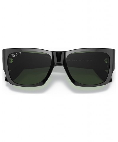 Unisex Polarized Sunglasses RB2187 SHINY BLACK/GREEN POLAR $49.35 Unisex