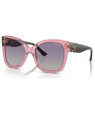 Women's Polarized Sunglasses VO5338S54-YP Transparent Pink $20.40 Womens