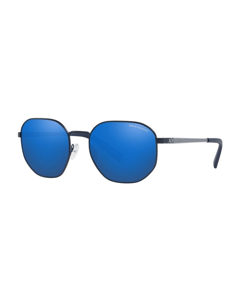 Armani Exchange Sunglasses AX2036S 56 MATTE BLUE/MIRROR BLUE $18.20 Unisex