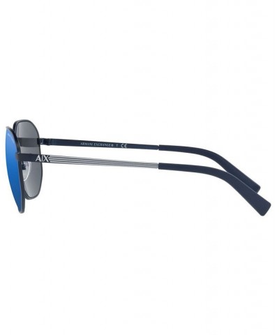 Armani Exchange Sunglasses AX2036S 56 MATTE BLUE/MIRROR BLUE $18.20 Unisex