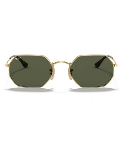 Sunglasses RB3556N OCTAGONAL FLAT LENSES GOLD/GREEN $42.38 Unisex