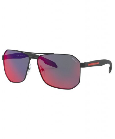 Men's Sunglasses PS 51VS 62 BLACK RUBBER/DARK GREY MIRROR BLUE/RED $20.46 Mens