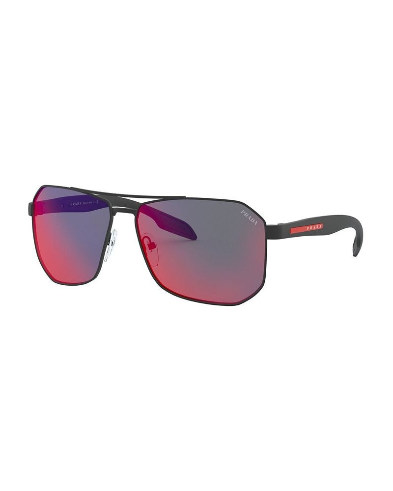 Men's Sunglasses PS 51VS 62 BLACK RUBBER/DARK GREY MIRROR BLUE/RED $20.46 Mens