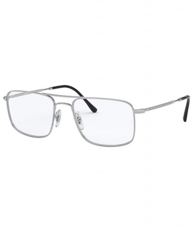 RX6434 Men's Square Eyeglasses Silver-Tone $19.69 Mens