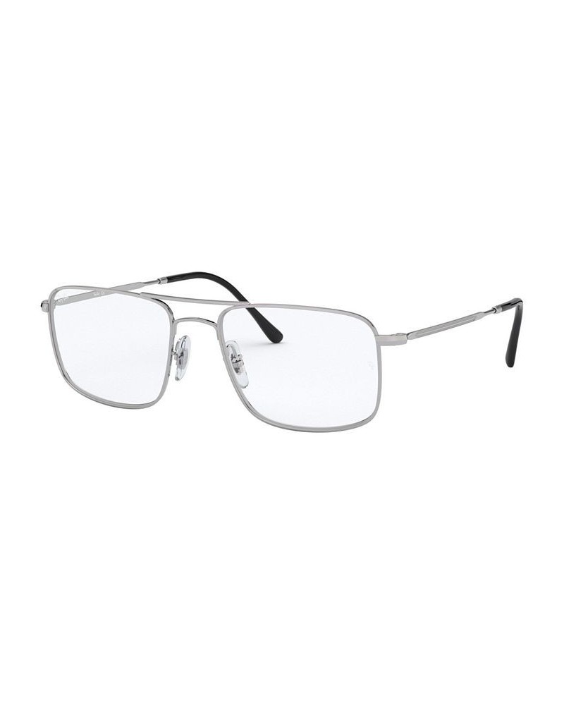 RX6434 Men's Square Eyeglasses Silver-Tone $19.69 Mens