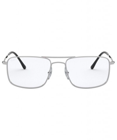 RX6434 Men's Square Eyeglasses Silver-Tone $19.69 Mens