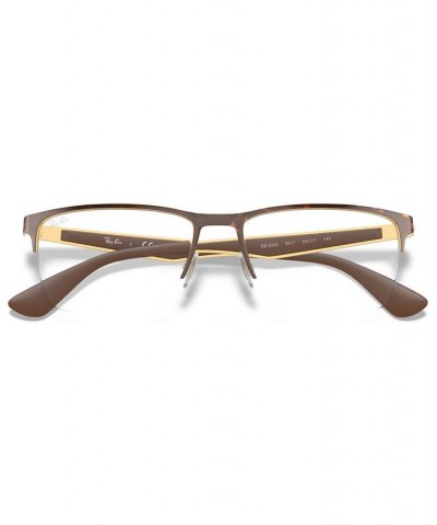 RX6335 Unisex Rectangle Eyeglasses Gold Blk $44.75 Unisex