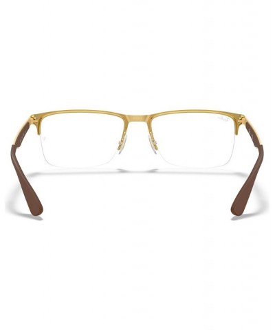 RX6335 Unisex Rectangle Eyeglasses Gold Blk $44.75 Unisex