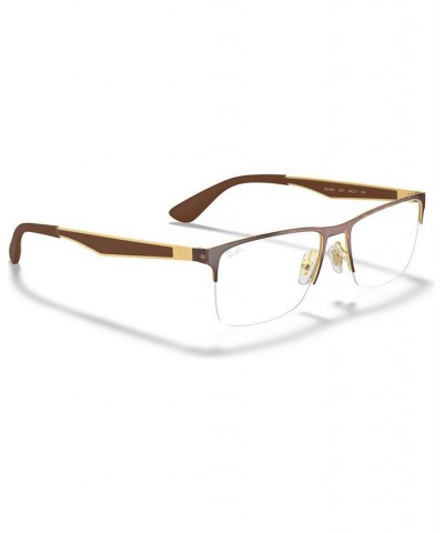 RX6335 Unisex Rectangle Eyeglasses Gold Blk $44.75 Unisex