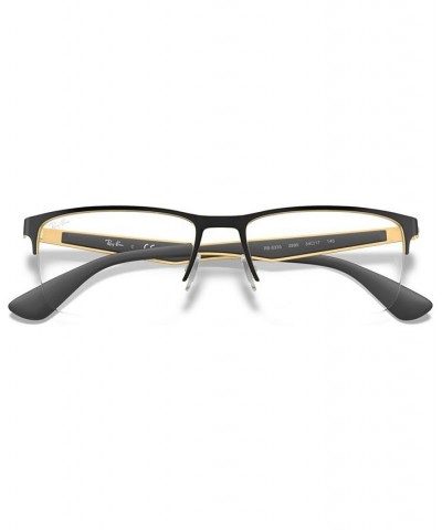 RX6335 Unisex Rectangle Eyeglasses Gold Blk $44.75 Unisex