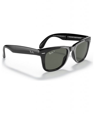 Polarized Sunglasses RB4105 FOLDING WAYFARER BLACK/GREEN POLAR $29.82 Unisex