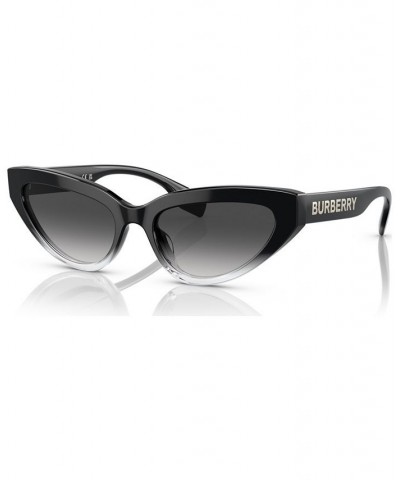 Women's Debbie Sunglasses BE4373U54-Y Black/Transparent $56.20 Womens