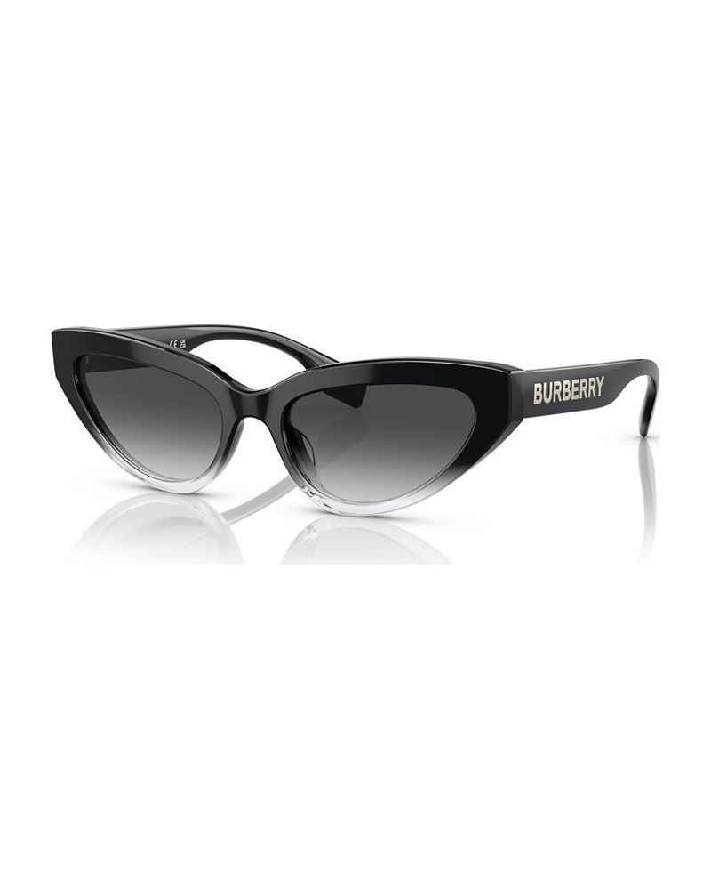 Women's Debbie Sunglasses BE4373U54-Y Black/Transparent $56.20 Womens