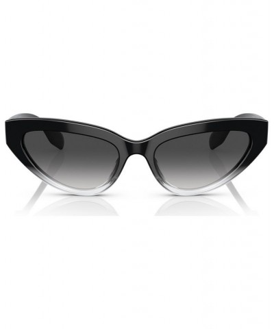 Women's Debbie Sunglasses BE4373U54-Y Black/Transparent $56.20 Womens