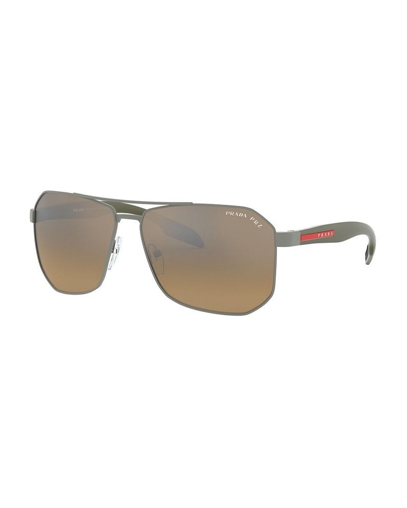 Men's Polarized Sunglasses PS 51VS 62 GUNMETAL RUBBER/POLAR BROWN MIRROR GREY GRAD $25.97 Mens