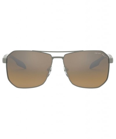 Men's Polarized Sunglasses PS 51VS 62 GUNMETAL RUBBER/POLAR BROWN MIRROR GREY GRAD $25.97 Mens