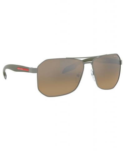 Men's Polarized Sunglasses PS 51VS 62 GUNMETAL RUBBER/POLAR BROWN MIRROR GREY GRAD $25.97 Mens