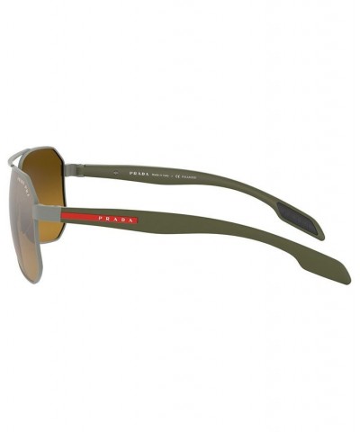 Men's Polarized Sunglasses PS 51VS 62 GUNMETAL RUBBER/POLAR BROWN MIRROR GREY GRAD $25.97 Mens