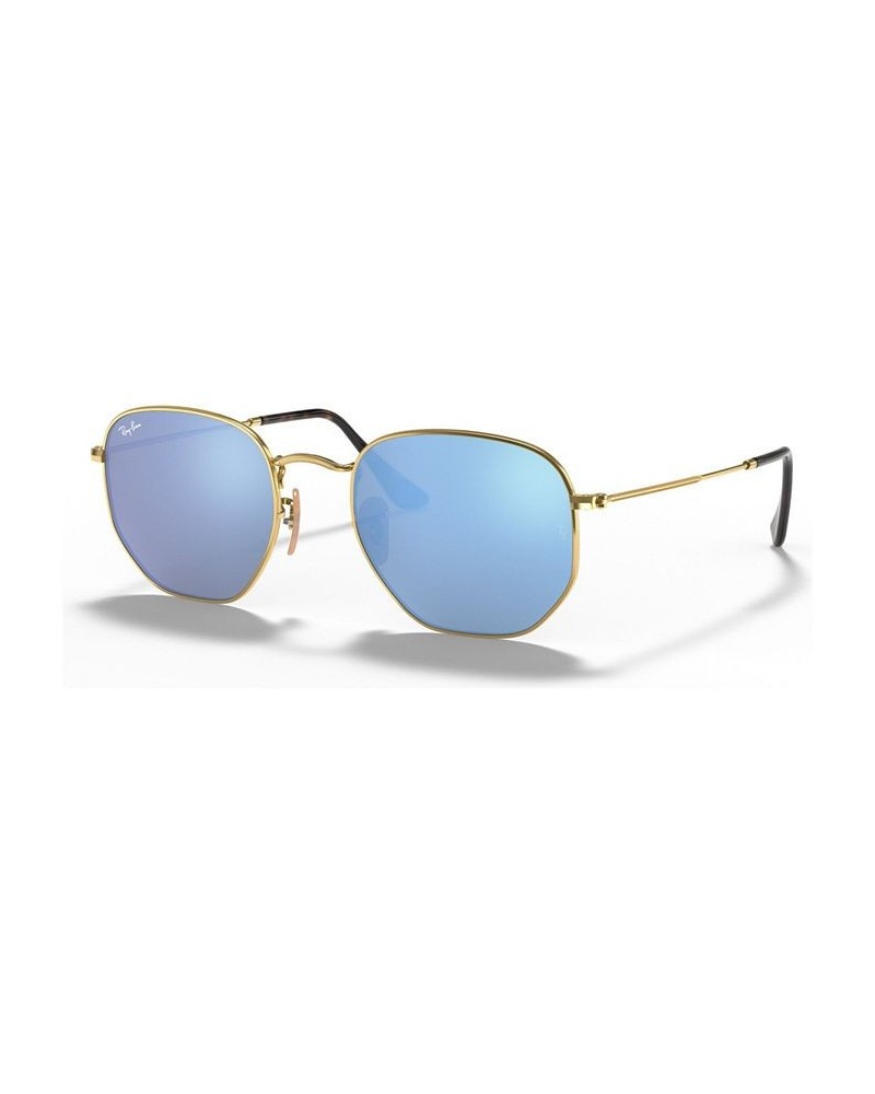 Sunglasses RB3548N HEXAGONAL FLAT LENSES GOLD/BLUE MIRROR $28.20 Unisex