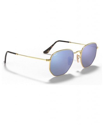 Sunglasses RB3548N HEXAGONAL FLAT LENSES GOLD/BLUE MIRROR $28.20 Unisex