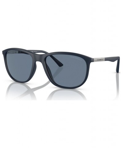 Men's Polarized Sunglasses EA4201 Matte Blue $42.84 Mens