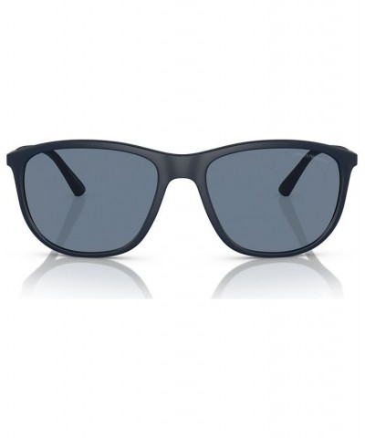 Men's Polarized Sunglasses EA4201 Matte Blue $42.84 Mens