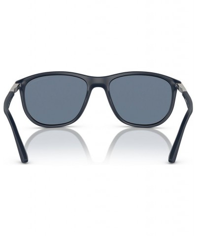 Men's Polarized Sunglasses EA4201 Matte Blue $42.84 Mens