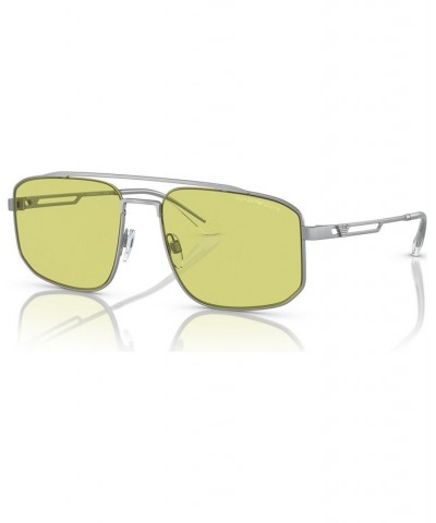 Men's Sunglasses EA2139 Matte Silver-Tone $44.40 Mens