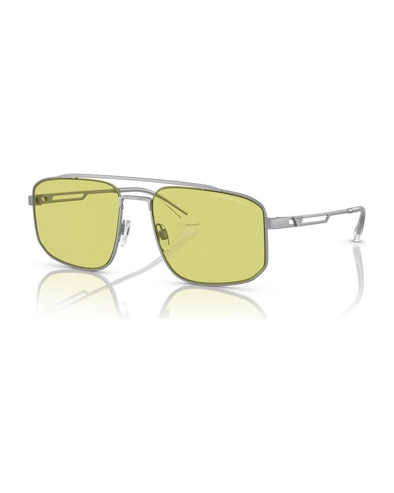 Men's Sunglasses EA2139 Matte Silver-Tone $44.40 Mens